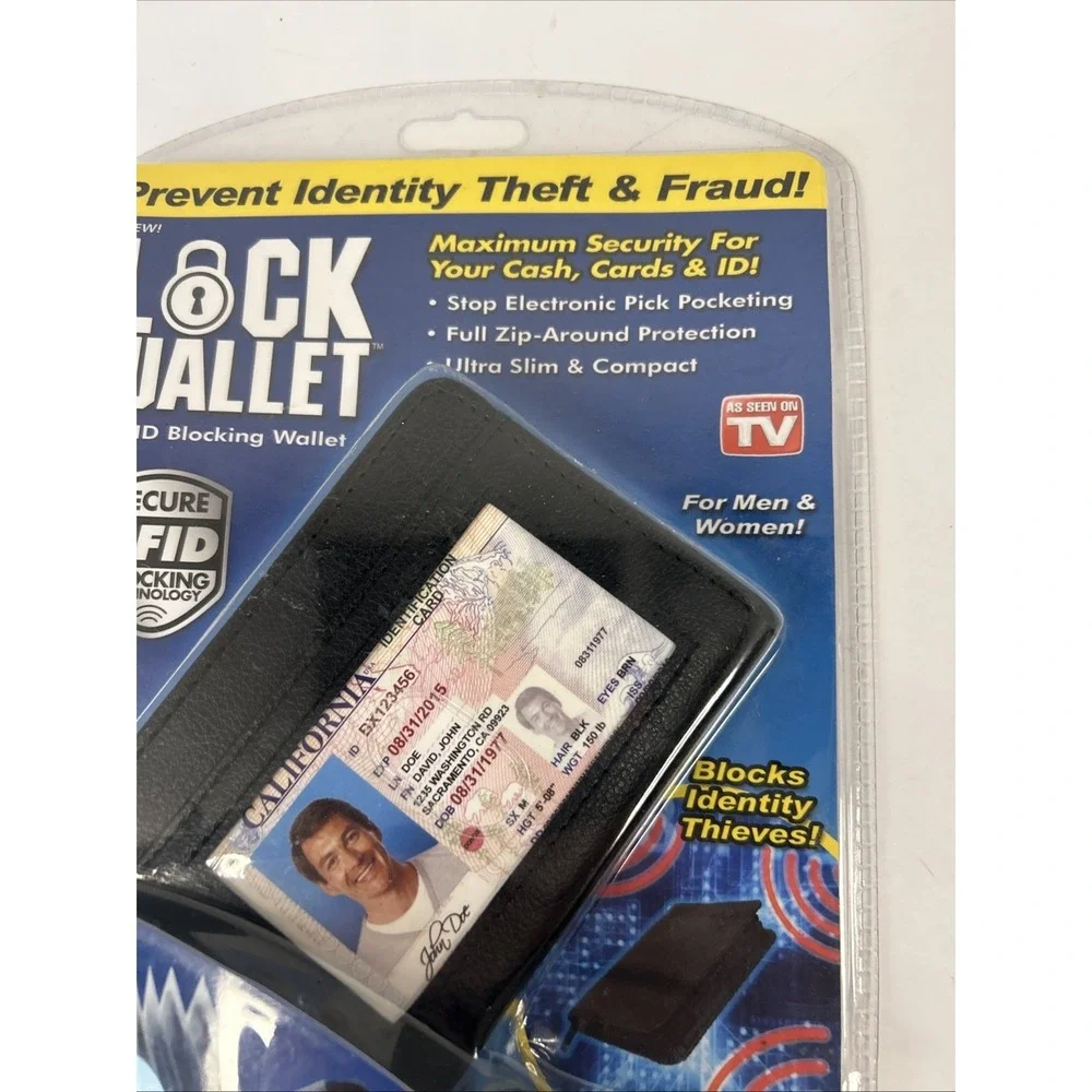 Lock Wallet Ultra Slim Secure RFID Blocking Holds 36 Cards Factory Sealed